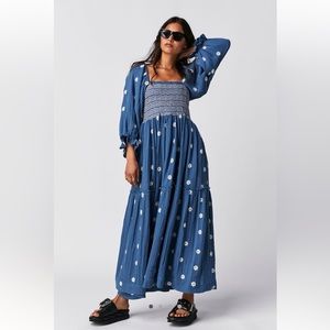 Free People Dahlia Embroidered Maxi Dress